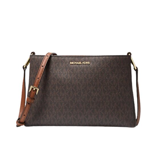 Michael Kors Trisha Medium Logo Crossbody Bag Brown